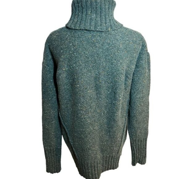 Frank + Oak Women’s Sweater Size Small Wool Blend Green Oversized Turtleneck - Picture 3 of 9